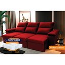 Ver imagem 5 de Sofá Retrátil Reclinável Paris 2,30m Suede Velut Vermelho Molas Ensacadas - King House