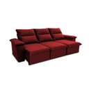 Ver imagem 1 de Sofá Retrátil Reclinável Paris 2,30m Suede Velut Vermelho Molas Ensacadas - King House