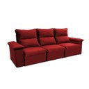 Ver imagem 2 de Sofá Retrátil Reclinável Paris 2,30m Suede Velut Vermelho Molas Ensacadas - King House