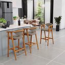 Ver imagem 2 de Kit 06 Banquetas Alta para Cozinha Bancada Bar Sala de Jantar Fixa Cecília L02 Bouclê Bege - Lyam