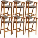 Ver imagem 1 de Kit 06 Banquetas Alta para Cozinha Bancada Bar Sala de Jantar Fixa Cecília L02 Bouclê Bege - Lyam