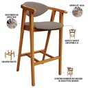 Ver imagem 4 de Kit 06 Banquetas Alta para Cozinha Bancada Bar Sala de Jantar Fixa Cecília L02 Bouclê Bege - Lyam