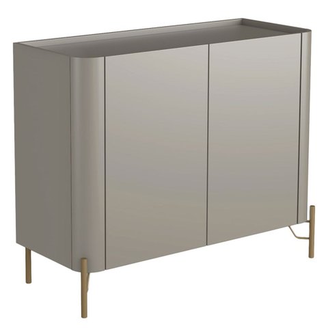 Buffet para Sala de Jantar 2 Portas 1 Gaveta Pés Industrial Dourado Naim I03 Grigio - Lyam