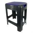 Ver imagem 1 de Banqueta Plástica Preta Resistente Empilhável Suporta 100kg