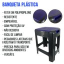 Ver imagem 3 de Banqueta Plástica Preta Resistente Empilhável Suporta 100kg