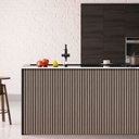 Ver imagem 3 de Kit 10 Unidades de Painel Ripado de Madeira PVC Cinza Mogno para Decoração Sala Quarto Cozinha 2,9m