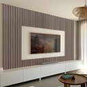 Ver imagem 5 de Kit 10 Unidades de Painel Ripado de Madeira PVC Cinza Mogno para Decoração Sala Quarto Cozinha 2,9m