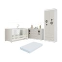 Ver imagem 1 de Quarto de Bebê Completo Berço Americano 3 em 1 Colchão Sonho Multimóveis Mp4643 Branco/off White