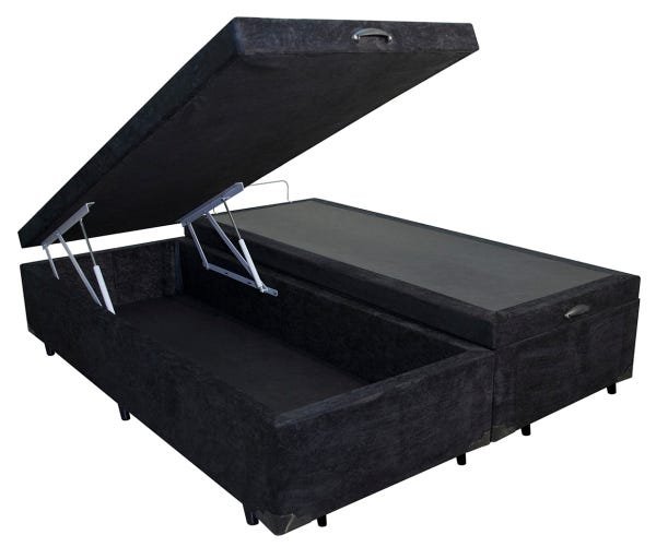 BAÚ KING (46X193X203) SUEDE PRETO TUTIBOX - 2