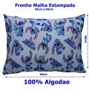 Ver imagem 2 de Fronha Portallar Malha Disney Estampada Stitch e Xepa 48cm X 68cm Azul