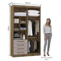 Guarda Roupa Modulado Eucamoveis Paris 4 Portas 4 Gavetas - 2