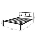 Ver imagem 2 de Cama Casal Preta Aço Reforçado com Cabeceira Moderna e Estrado Resistente