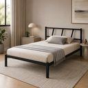 Ver imagem 5 de Cama Casal Preta Aço Reforçado com Cabeceira Moderna e Estrado Resistente