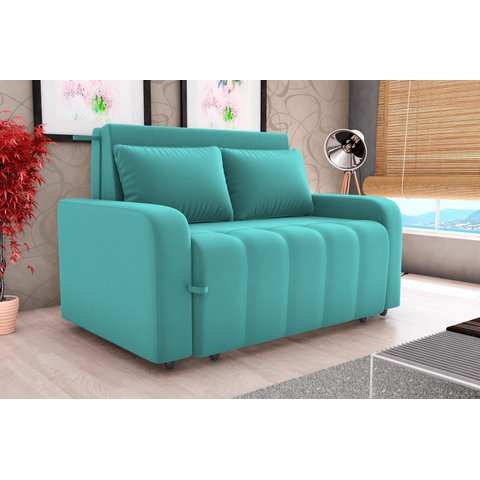 Sofá Cama Amora Veludo Verde Menta E437 - Matrix