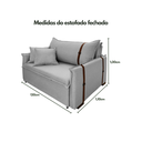 Ver imagem 3 de Poltrona Sofá-cama Valence Premium 130cm Softgel D33 - Linho Cinza Claro