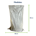 Ver imagem 2 de Kit com 100 Un Saco Convencional Costurado Boca Aberta Branco 65x95cm sem Impressão