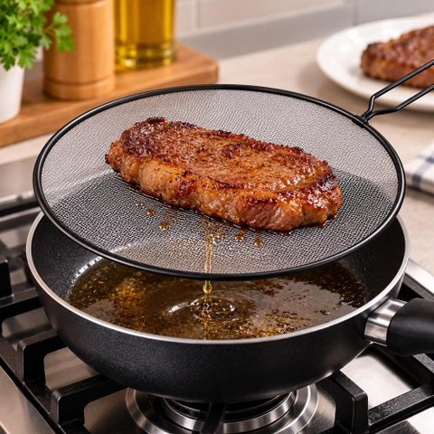 Tela Tampa Anti Respingo Fritura Protetor Cozinha Fogao Panela Frigideira Wok 3 em 1 Grelha Escorred