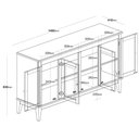 Ver imagem 3 de Balcão de Madeira Maciça 4 Portas - Azul Petróleo