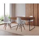 Ver imagem 1 de Mesa Jantar Industrial Retangular Filadélfia Amêndoa 137x90cm Base Ferro Preto com 4 Cadeiras