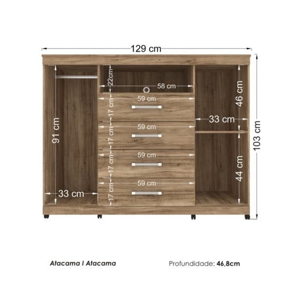 Cômoda Colonial com Rodas Atacama - 2