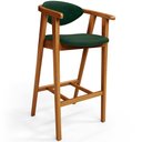 Ver imagem 1 de Banqueta Alta Para Cozinha Bancada Bar Sala de Jantar Fixa Cecília L02 Facto Verde Musgo - Lyam Deco