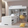 Bicama com Colchões e Gavetas com Escrivaninha Branco - 1