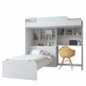Bicama com Nichos e Mesa para Computador com Colchões Branco - 3