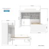 Bicama com Nichos e Mesa para Computador com Colchões Branco - 2