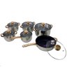 Conjunto de Panela Frigideira Antiaderente Jogo Inox 5 Camadas 12 peças Alca Tipo Ouro - 2
