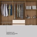 Ver mais imagens de Guarda Roupa Casal 8 Portas com Espelho e 2 Gavetas Paranaguá - Amêndola Touch/off White