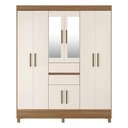 Ver imagem 6 de Guarda Roupa Casal 8 Portas com Espelho e 2 Gavetas Paranaguá - Amêndola Touch/off White