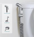 Ver imagem 6 de Kit 2 Super Duchas Higiênica com Duas Saídas de 1/2 Mm Super Prática Aço Inox 304