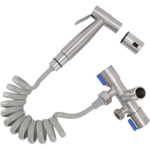 Kit 2 Super Duchas Higiênica com Duas Saídas de 1/2 Mm Super Prática Aço Inox 304