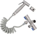 Ver imagem 1 de Kit 2 Super Duchas Higiênica com Duas Saídas de 1/2 Mm Super Prática Aço Inox 304