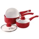 Ver imagem 7 de Jogo de Panela Ceramica Antiaderente Tampa Vidro Kit 5 peças Cozinha