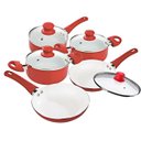 Ver imagem 2 de Jogo de Panela Ceramica Antiaderente Tampa Vidro Kit 5 peças Cozinha
