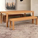 Ver imagem 2 de Mesa Madeira 180cm e 2 Bancos 150cm Floris Carvalho F07 - Mpozenato