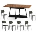 Ver imagem 4 de Conjunto Mesa de Jantar 160cm + 6 Cadeiras Lou Estofadas Np