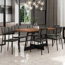 Ver imagem 1 de Conjunto Mesa de Jantar 160cm + 6 Cadeiras Lou Estofadas Np