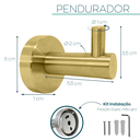 Ver imagem 4 de Cabide Gancho Simples Dourado Escovado de Parede Acessório Aço Inox Banheiro Multiuso Cabideiro Luxo