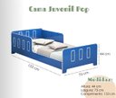 Ver imagem 3 de Cama Montessoriana Infantil Azul com Grade de Proteção