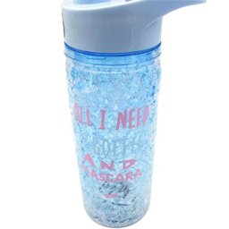 Garrafa Squeeze Gel Congelante Bebida Água Mais Tempo Gelada Azul - 3