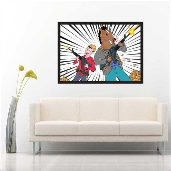 Quadro Decorativo BoJack Horseman Anime Desenho Salas Decorações Interiores Com Moldura - 2