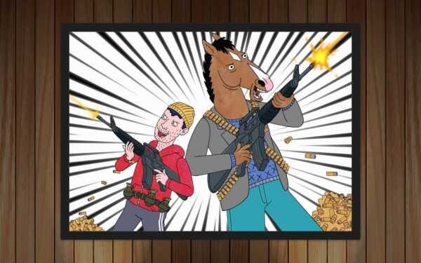 Quadro Decorativo BoJack Horseman Anime Desenho Salas Decorações Interiores Com Moldura - 1