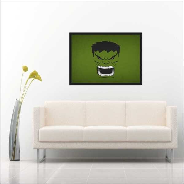 Quadro Decorativo Super Heróis Hulk Salas Decorações Interiores Com Moldura - 3