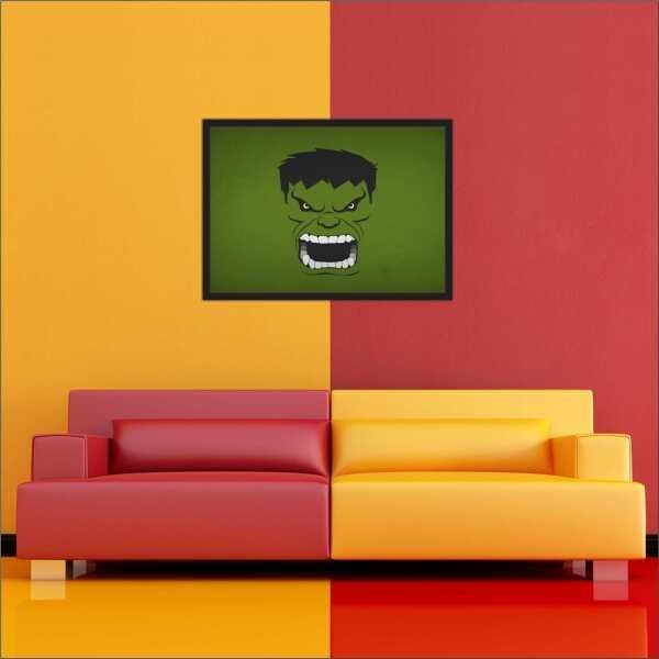 Quadro Decorativo Super Heróis Hulk Salas Decorações Interiores Com Moldura - 2