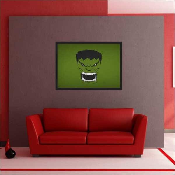 Quadro Decorativo Super Heróis Hulk Salas Decorações Interiores Com Moldura - 4
