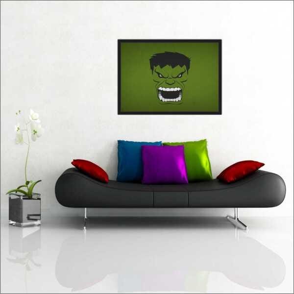 Quadro Decorativo Super Heróis Hulk Salas Decorações Interiores Com Moldura - 1