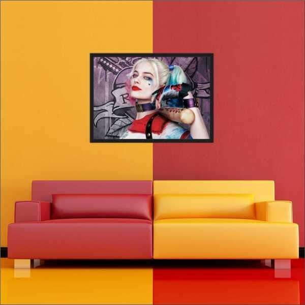 Quadro Decorativo Hillary Quin Arlequina Salas Decorações Interiores Com Moldura - 4