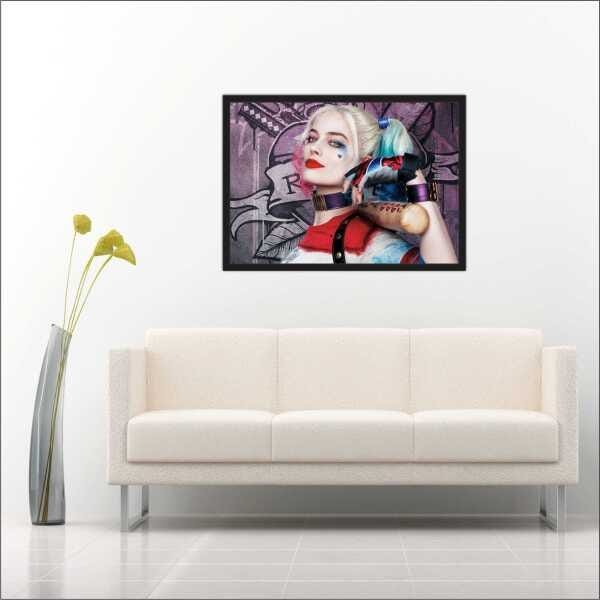 Quadro Decorativo Hillary Quin Arlequina Salas Decorações Interiores Com Moldura - 3